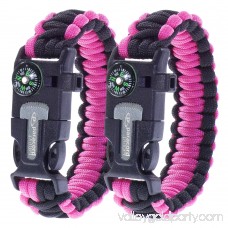 Paracord Planet Survival Adult Paracord Bracelets ? Comes with Flint, Firestarter, Whistle, Compass & Knife/Scraper ? Stay Safe Camping, Hiking, Fishing, in the Wilderness, & More